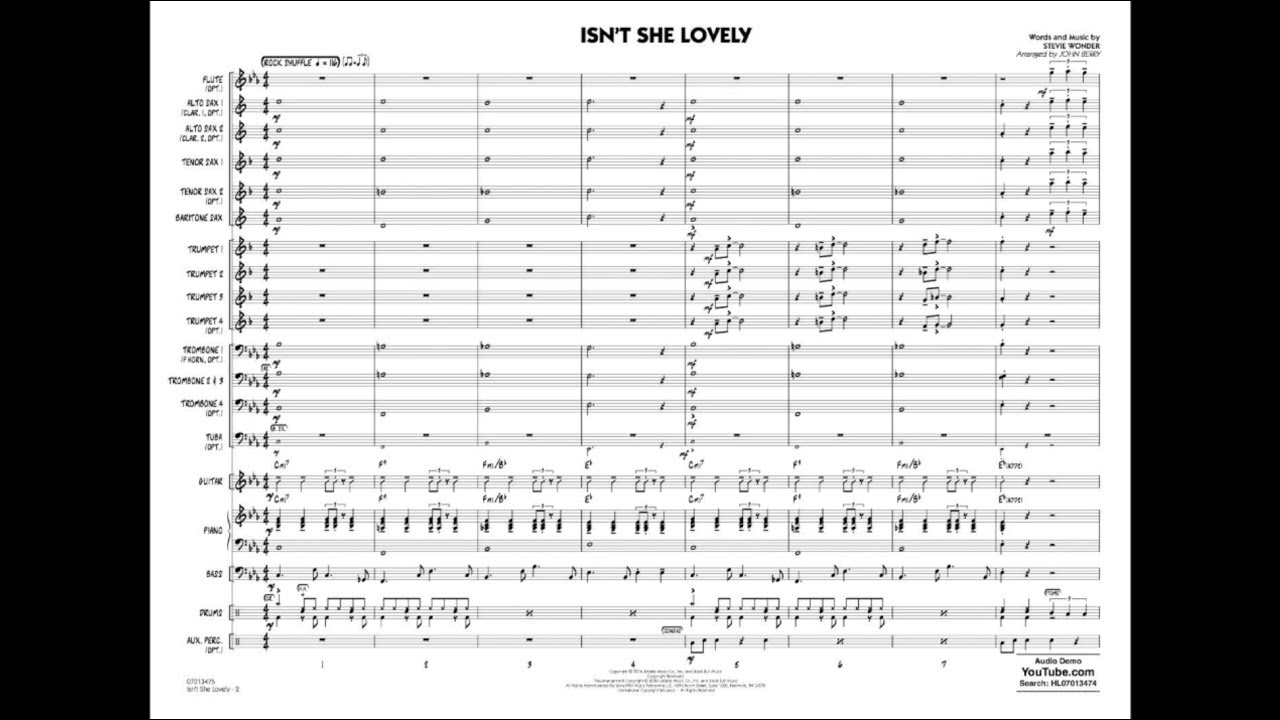 Isn't She Lovely by Stevie Wonder/arr. John Berry