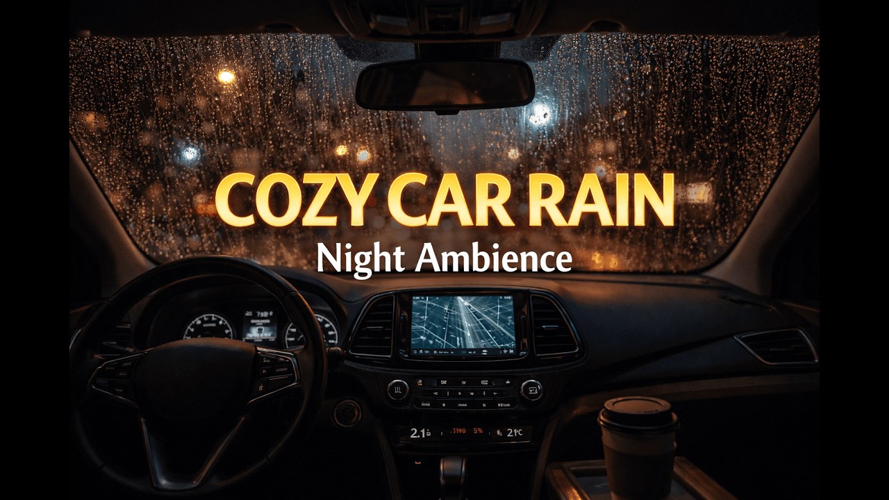 Cozy Car Rain Ambience | Relaxing Night Rain for Sleep, Study & Relax