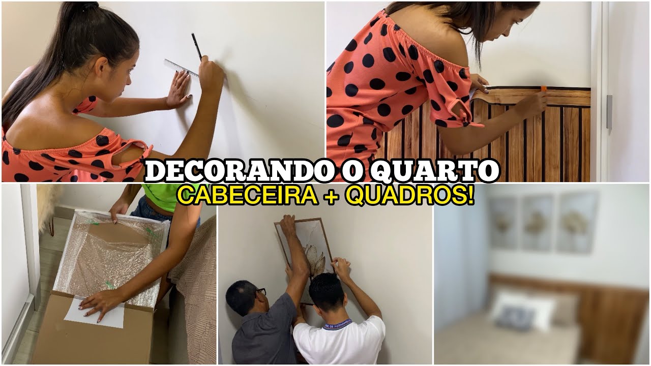MINHA CABECEIRA COM PAPEL DE PAREDE + QUADROS PARA O MEU QUARTO! 🤩 | Mãe Aos 13