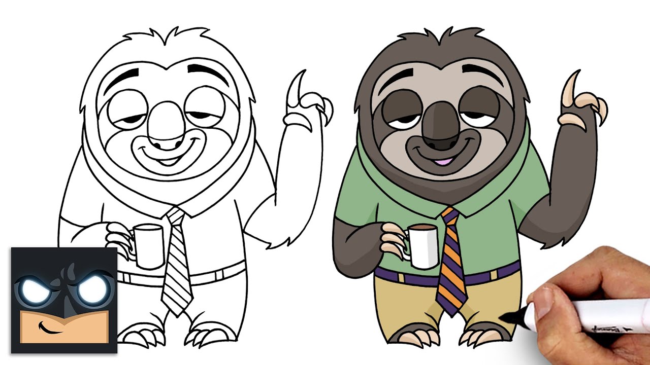 How to Draw Flash the Sloth | Zootopia