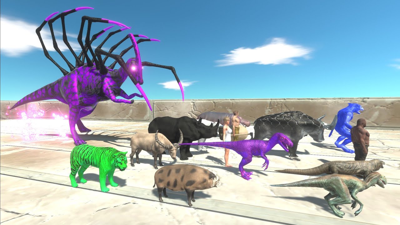 Escape from PURPLE ALIEN PARASAUROLOPHUS - Escape from Monster Animal Revolt Battle Simulator