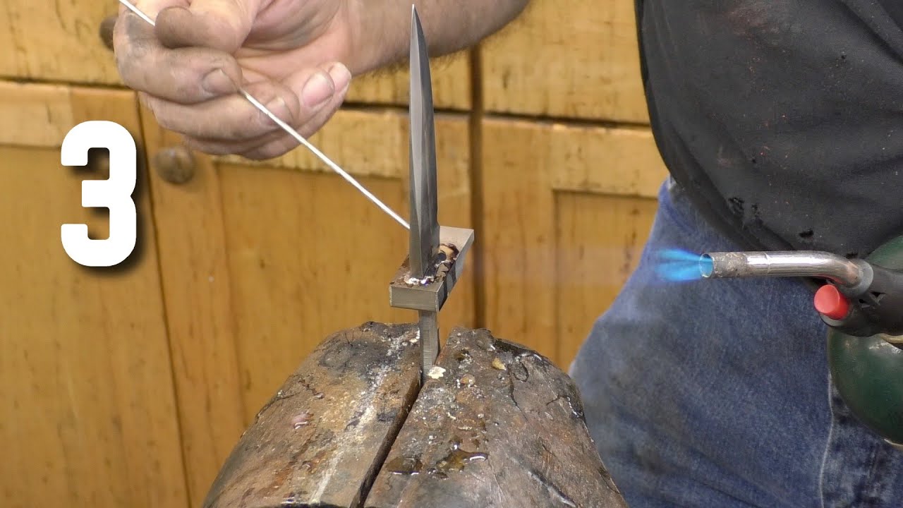 Soldering The Guard - Bob Dozier Handmade Knife Making - Pt 3.