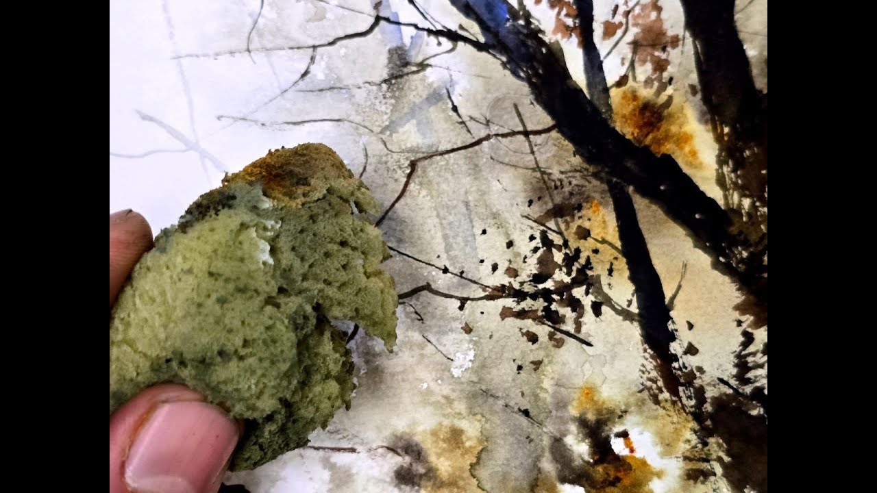 Watercolour Painting with a Sponge