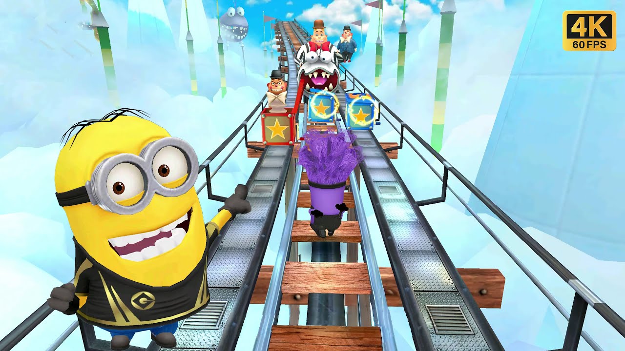 Minion Rush Villaintriloquist Boss Battle with Golden ticket Soccer Minion at Super Silly Fun in 4K