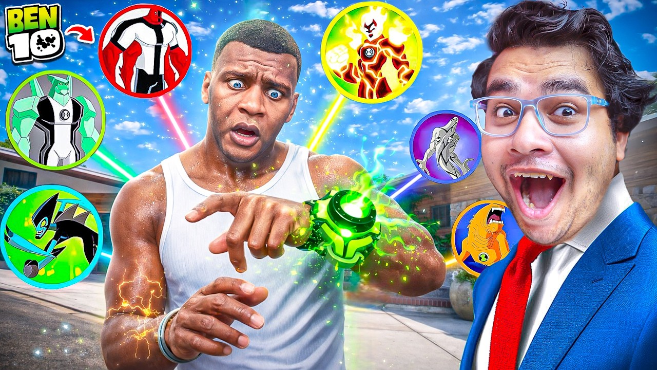 GTA V : Franklin Activates BEN 10&rsquo;s OMNITRIX & Becomes EVERY Alien!😨