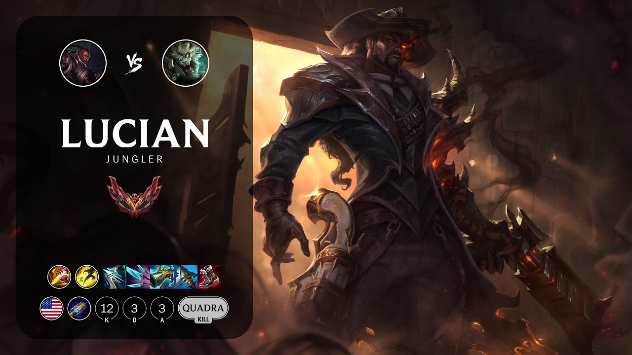 Lucian Jungle vs Rengar - NA Grandmaster Patch 13.1