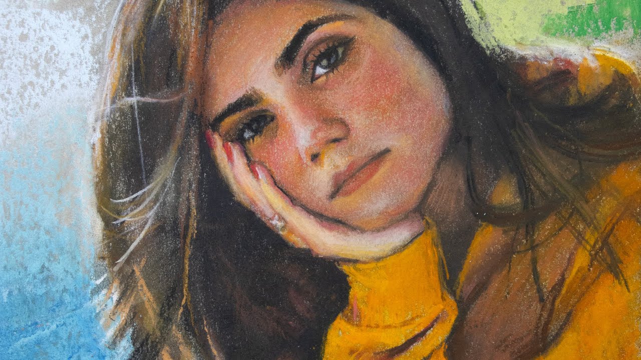 Pastel Portrait Painting of a Girl