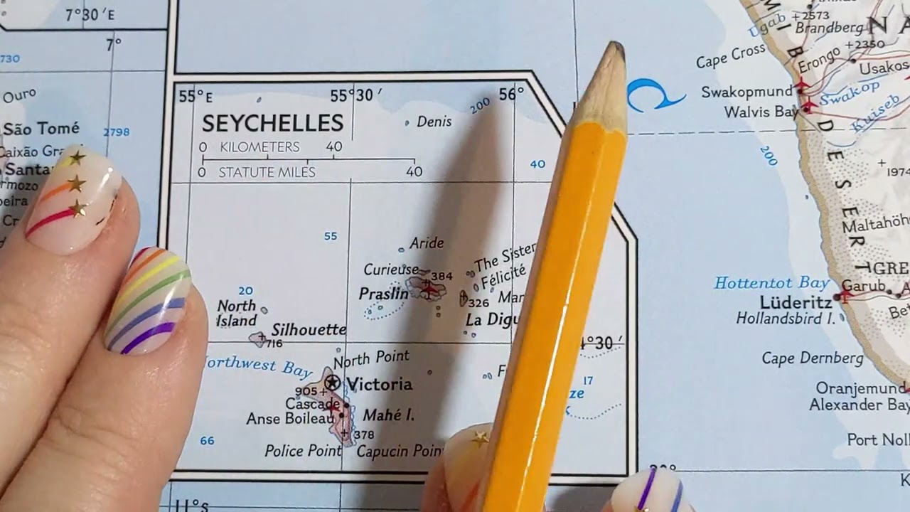 ASMR ~ Seychelles History and Geography ~ Soft Spoken Map Pointing