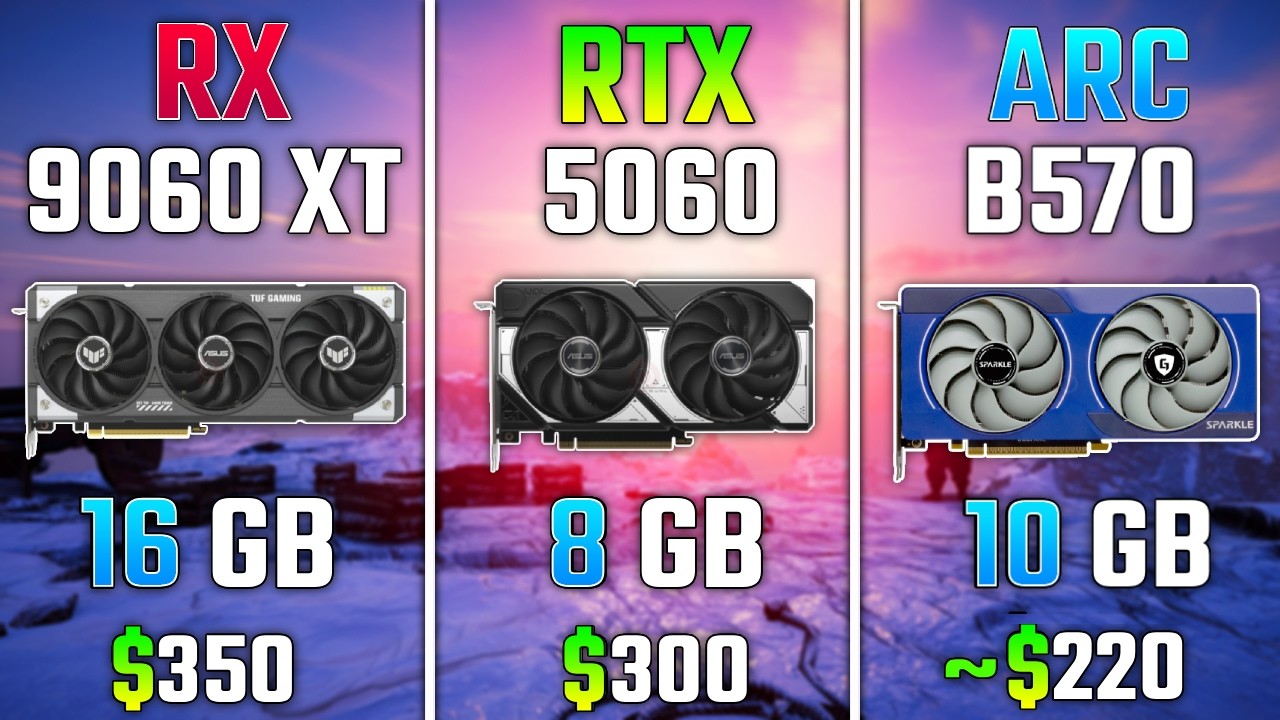 RX 9060 XT vs RTX 5060 vs ARC B570 | Test in 7 Games