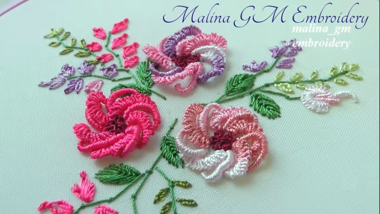 Dimensional embroidery | Cast-on stitch & rococo