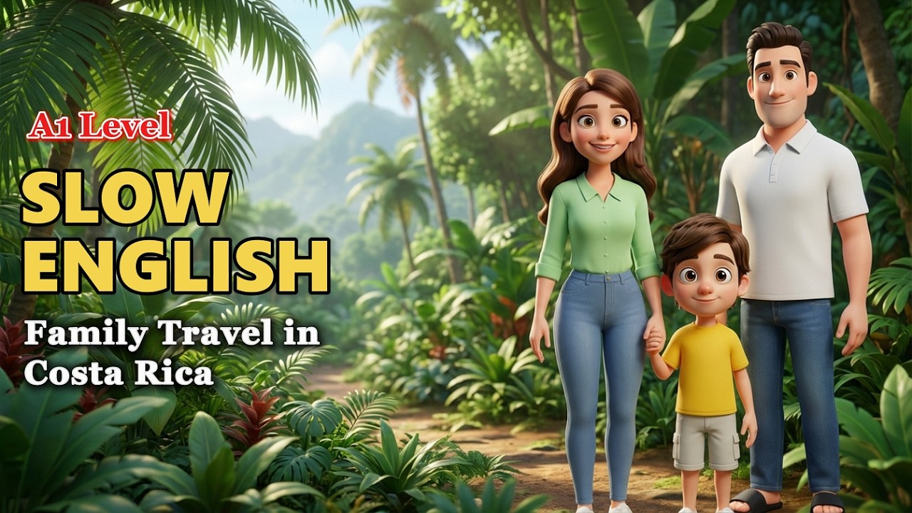 Family Travel in Costa Rica | Easy English Listening Practice (A1 Level) #dailyenglish
