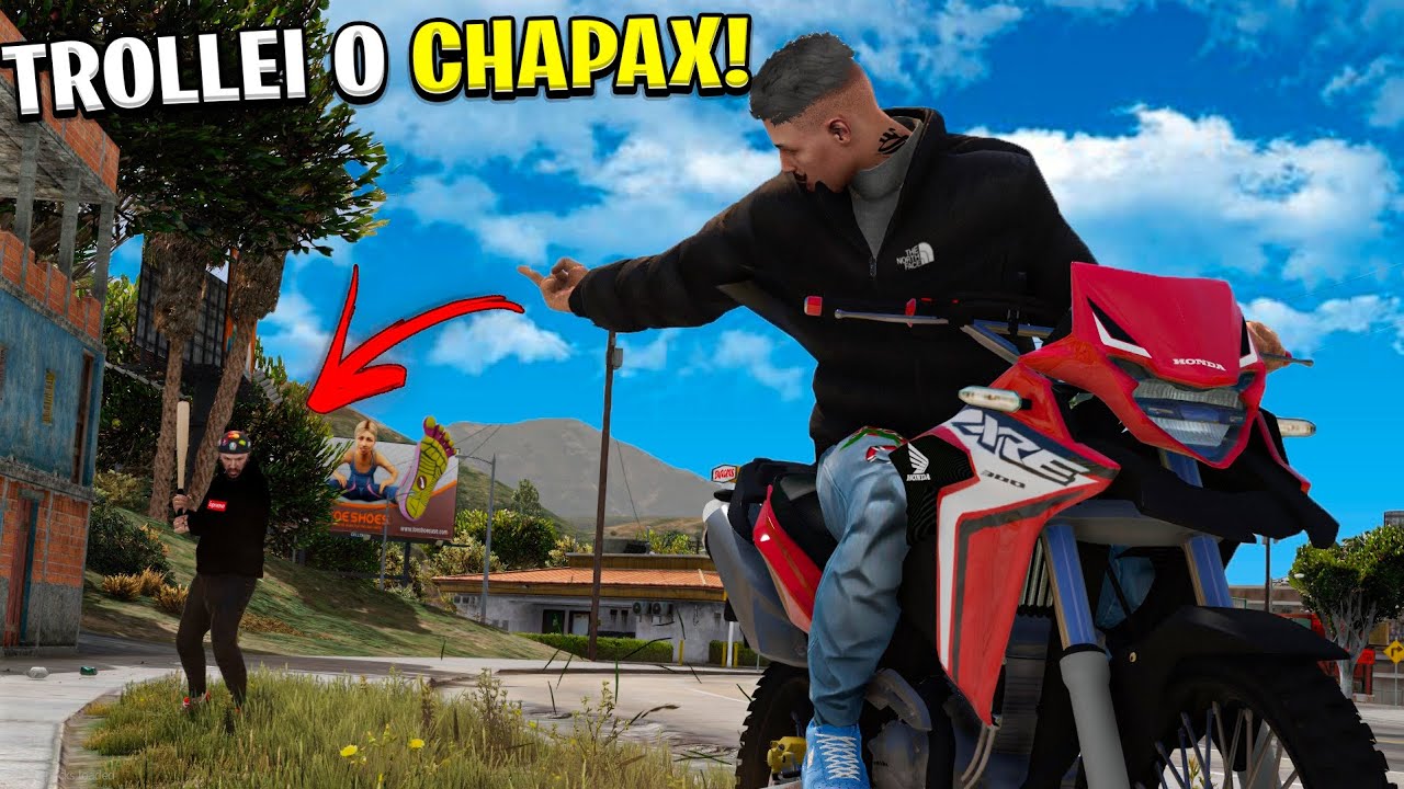 SAI DE PIÃO NA FAVELA COM A XRE E TROLLEI O CHAPAX 🤪 | GTA V: VIDA REAL 