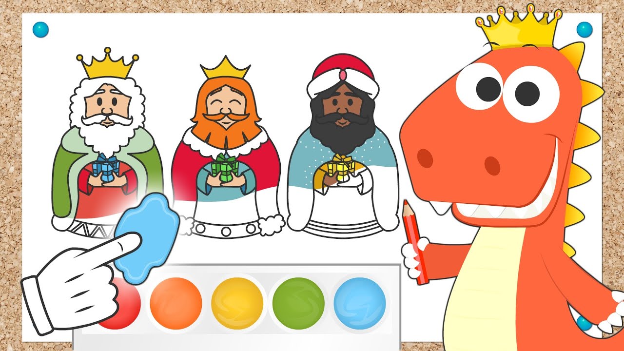Aprende a colorear los Reyes Magos con Eddie 👑🎄 Dibujos Navideños para niños