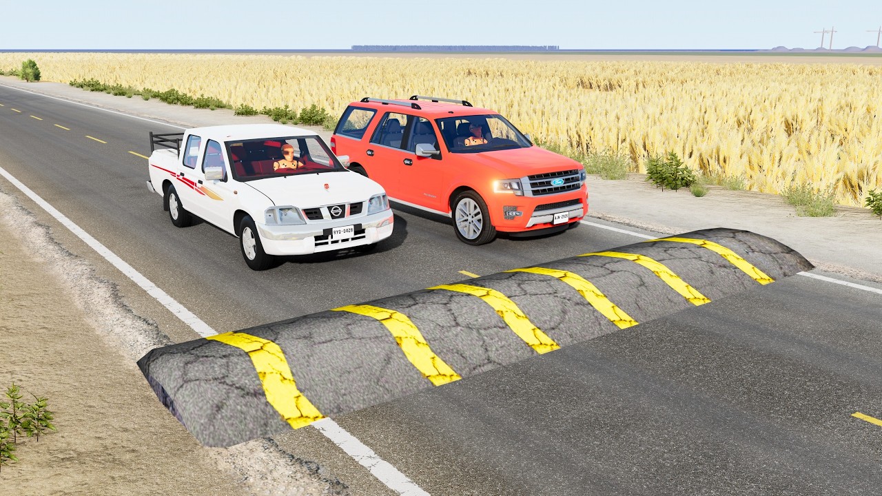 محاكي الحوادث BeamNG.drive | السرعة فوق المطبات 🚗💨 (94#)