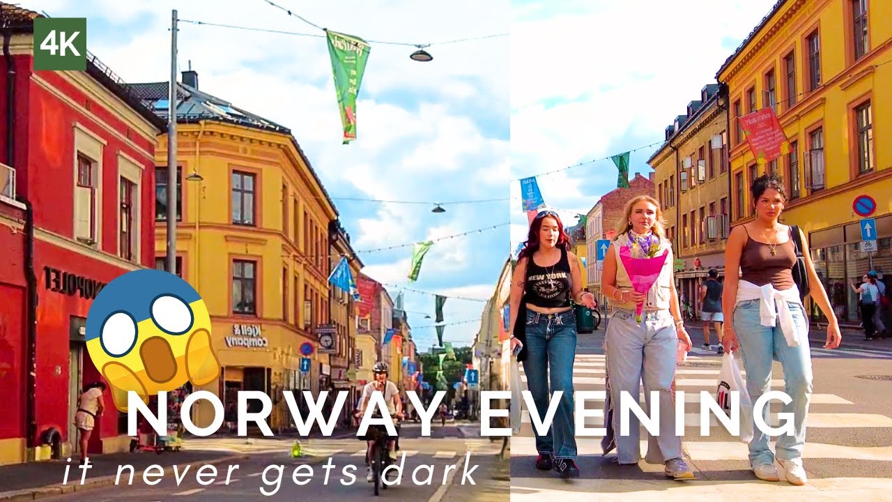 Norway evening walk | Oslo city 4k walking tour | Norway nightlife (hdr 60fps)