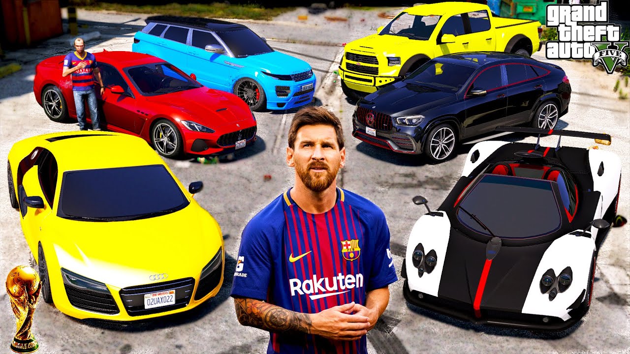 GTA 5 -  Stealing Lionel Messi's Super cars With Trevor! | (GTA V Real Life Cars #127)