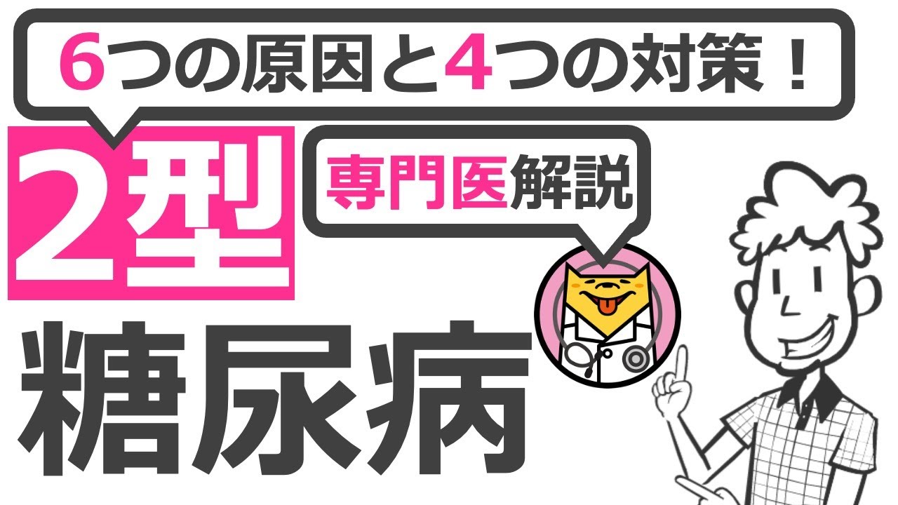 【13分で糖尿病専門医が解説】アニメーションで分かる 2型糖尿病の最重要ポイント　病態+原因+対処法の大切な部分　インスリン抵抗性とインスリン分泌不全　食事　運動　肥満　ストレスの対応の成功率を高める