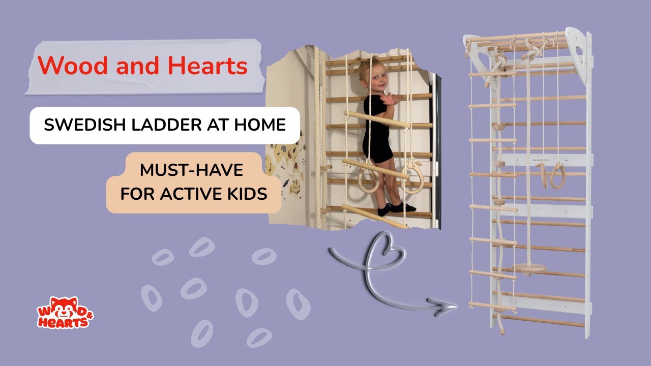 Wood and Hearts Swedish Wall – A Must-Have for Active Kids