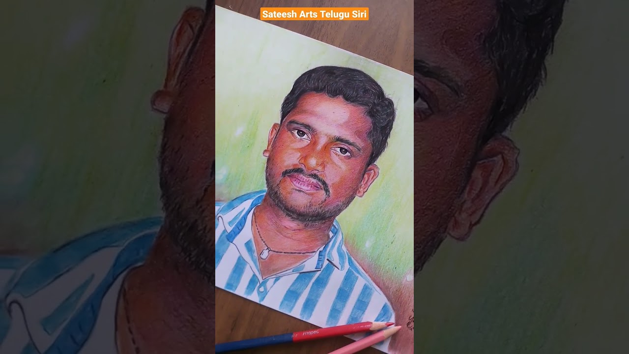 Coloured pencil on paper// Sateesh Arts Telugu Siri