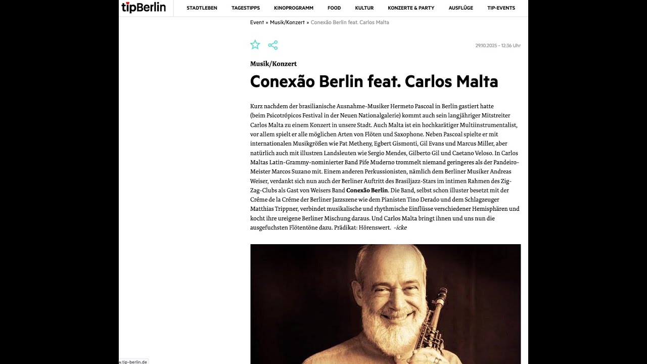 Conexão Berlin + Carlos Malta Zig Zag Berlin, 6. 8. 25