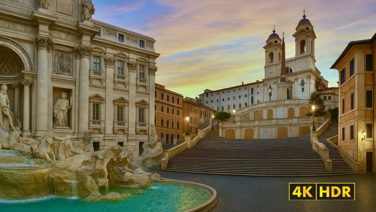 Fontana di Trevi e piazza di Spagna
