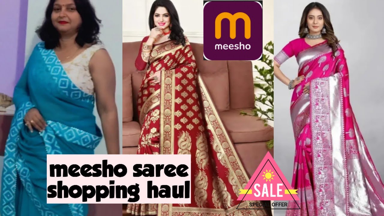 🌺Huge🌺meesho saree shopping haul 2025/sunday mahasale 70%of/@meeshoapp