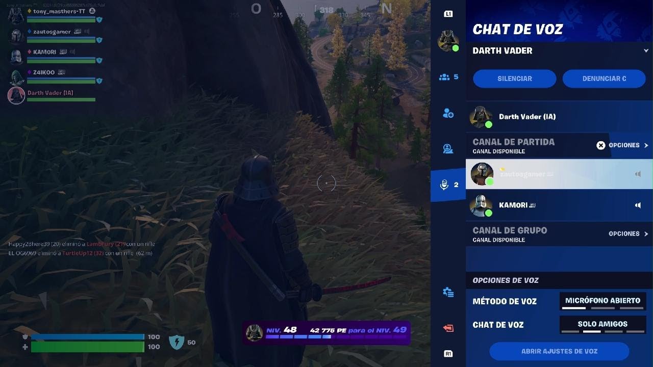 Gameplay con Vader IA en Fortnite