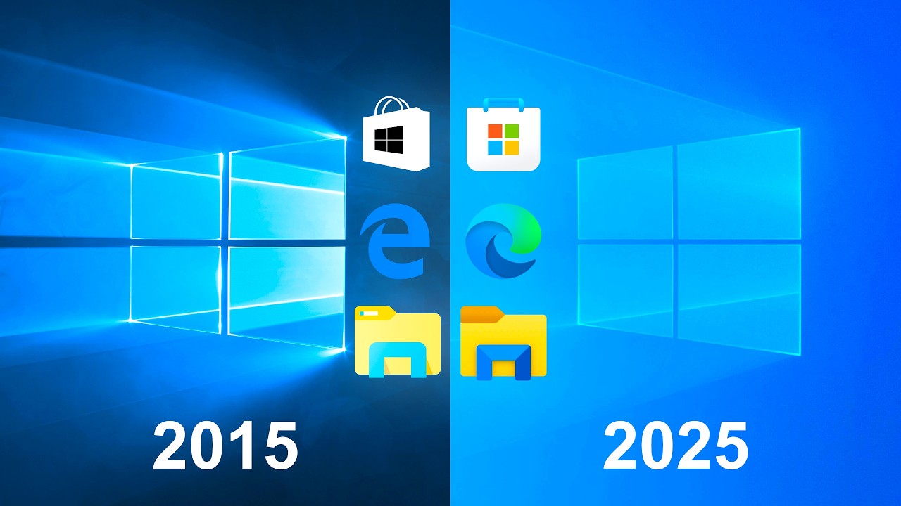Windows 10 in 2015 vs 2025