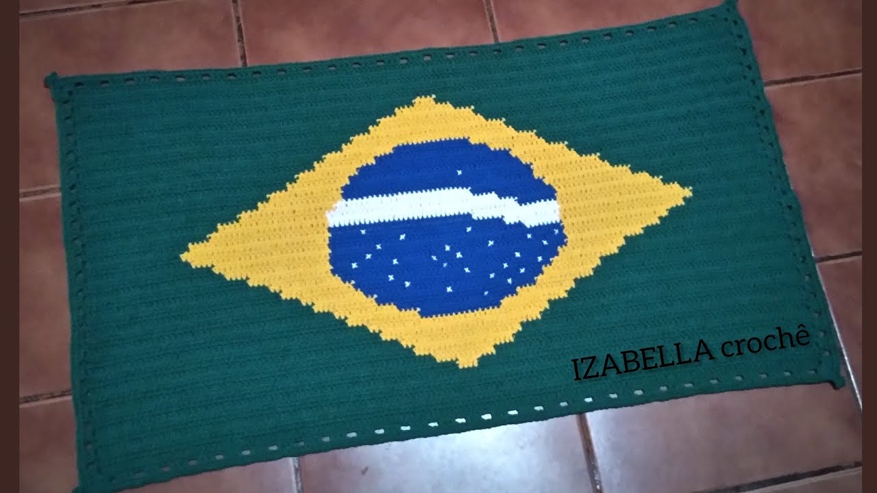 Bandeira do Brasil em croch&ecirc;,