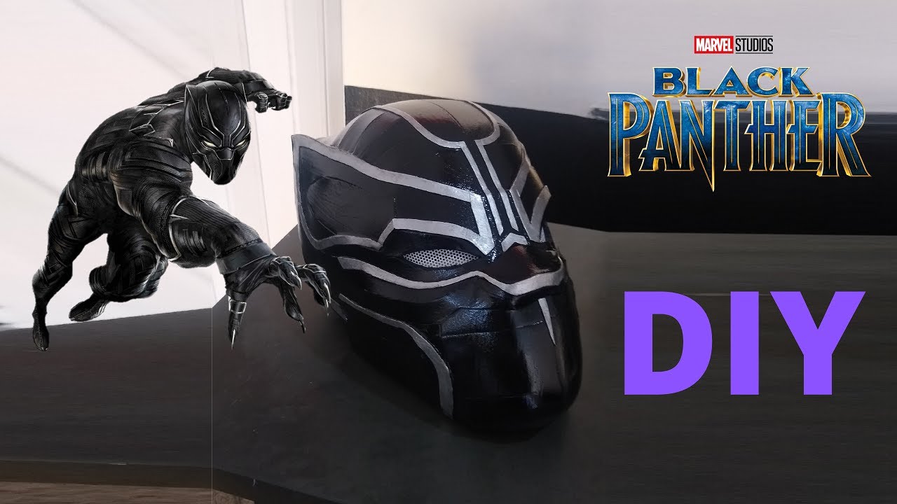 COMO FAZER CAPACETE DO PANTERA NEGRA - DIY