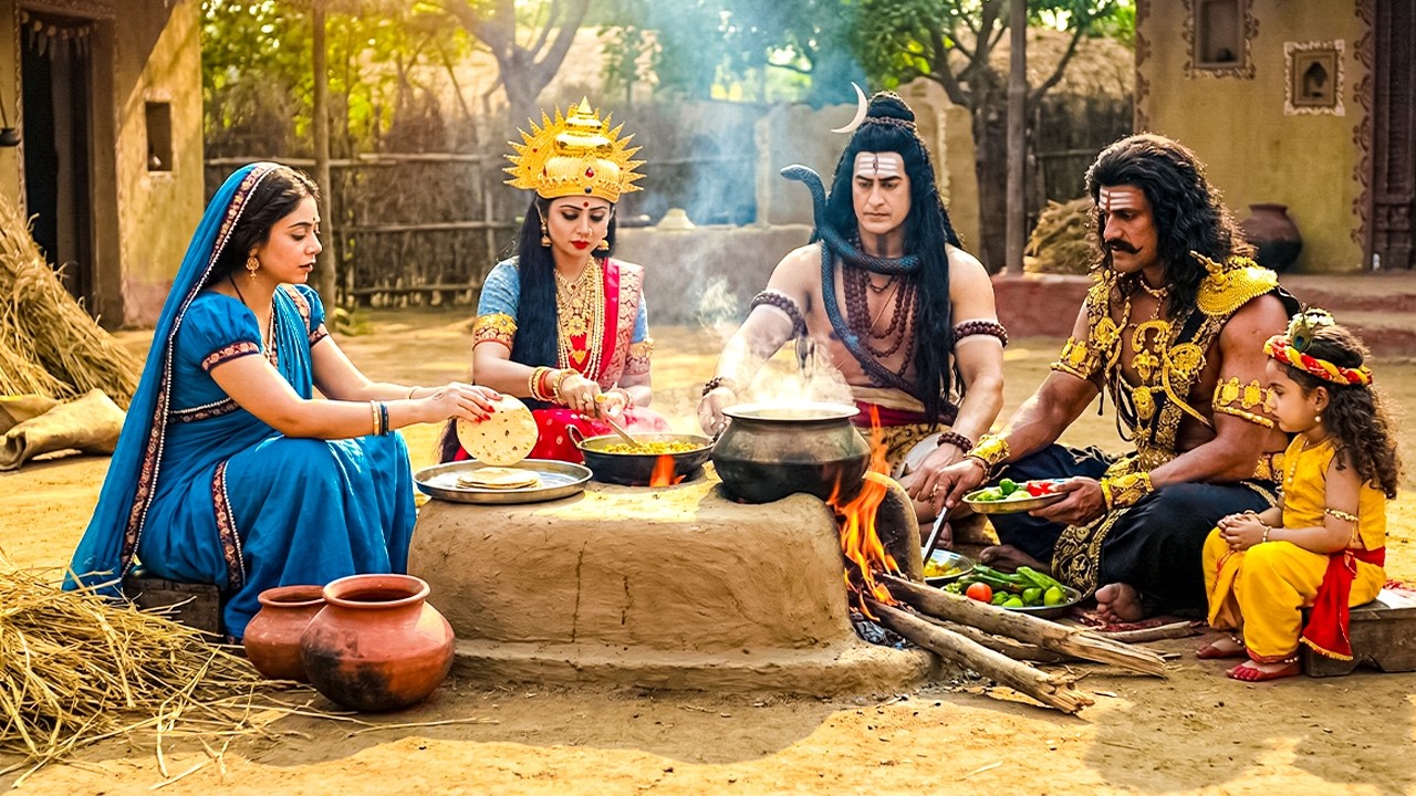 मैया यशोदा ने बाल कान्हा और महादेव को भोजन करवाया | यशोमती मईया के नंदलाला | Shree Krishna