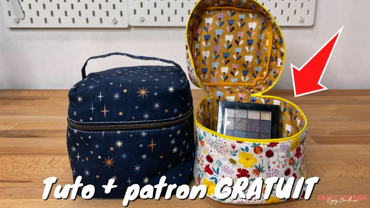Comment coudre une trousse de maquillage ? PATRON GRATUIT 🎁  Tuto couture d&eacute;butant