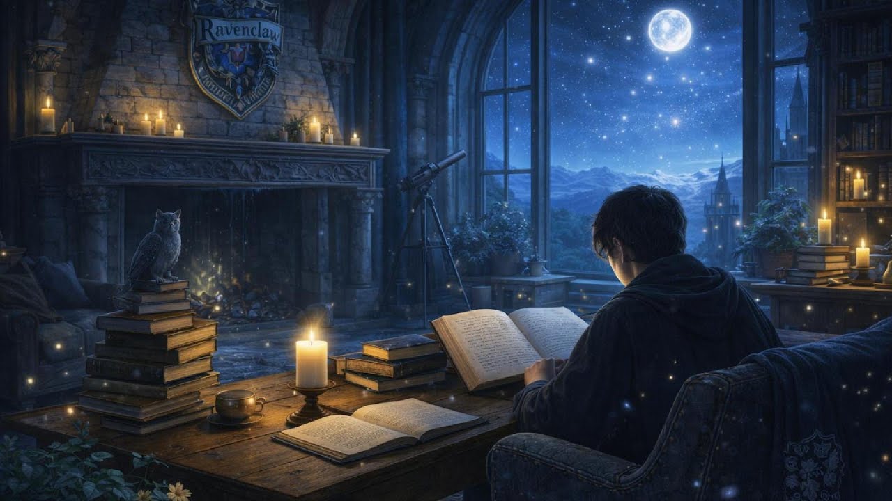 Ravenclaw Moonstudy | Calm & Intelligent Focus Music Under the Moonlight 🌙📘