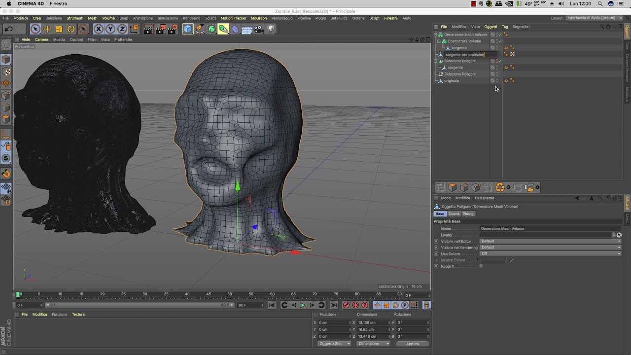 CINEMA 4D 0052 : r20 ottimizzare un modello dalle scansioni 3D