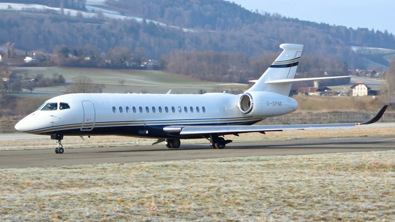 🚀 Dassault Falcon 6X Powerful Take-Off from Bern! ✈️🔥