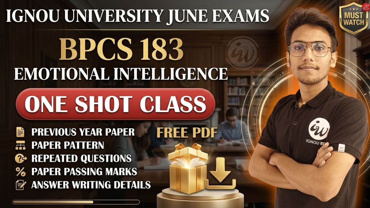 #163 BPCS 183 || EMOTIONAL INTELLIGENCE-HIN || IMPORTANT QUESTIONS | IGNOU WALAY