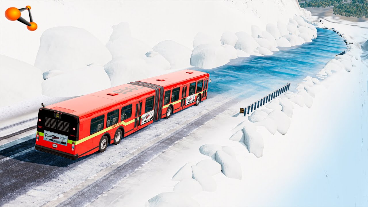 Icy Road Slippery Slope - BeamNG drive