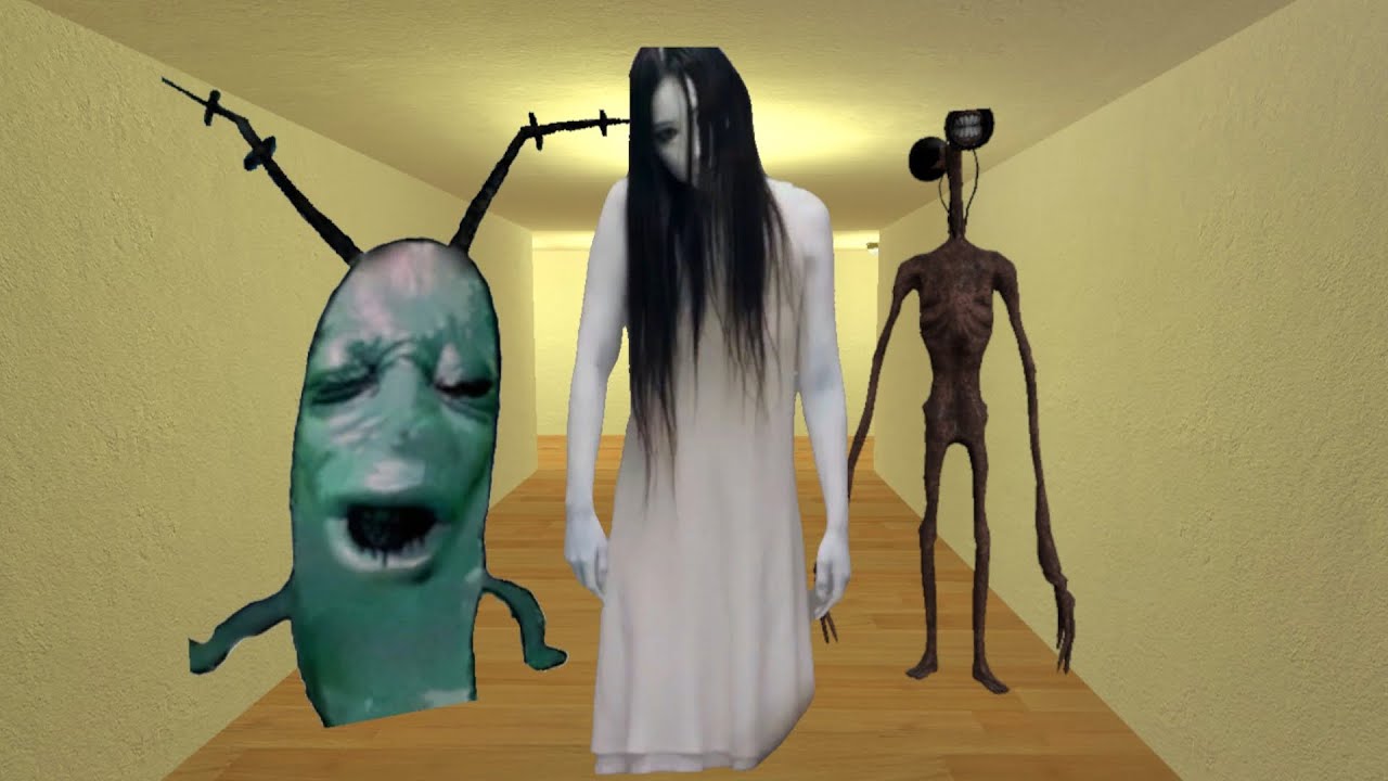 Kayako Saeki, Plankton Aughh And Siren Head Nextbot in The Hole Nextbot Gmod