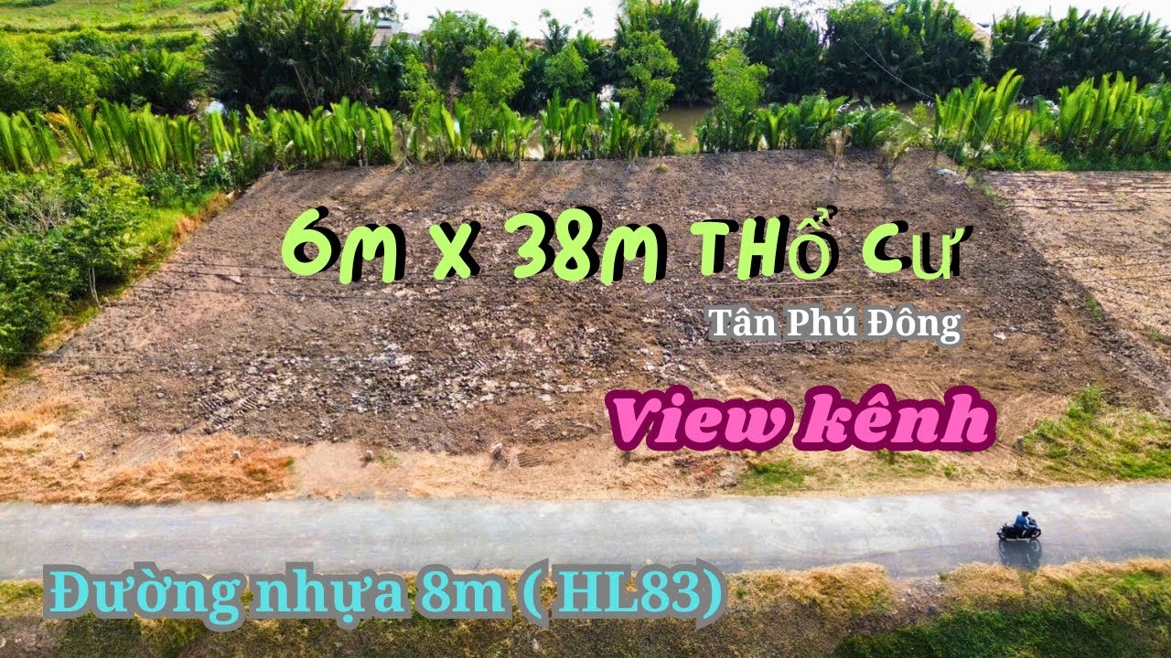 MS1978: ĐƯỜNG NHỰA 6M x 38M THỔ CƯ, CÓ VIEW SÔNG TRƯỚC SAU