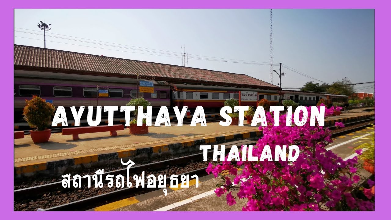 Trains at Ayutthaya Station inThailand| 4K