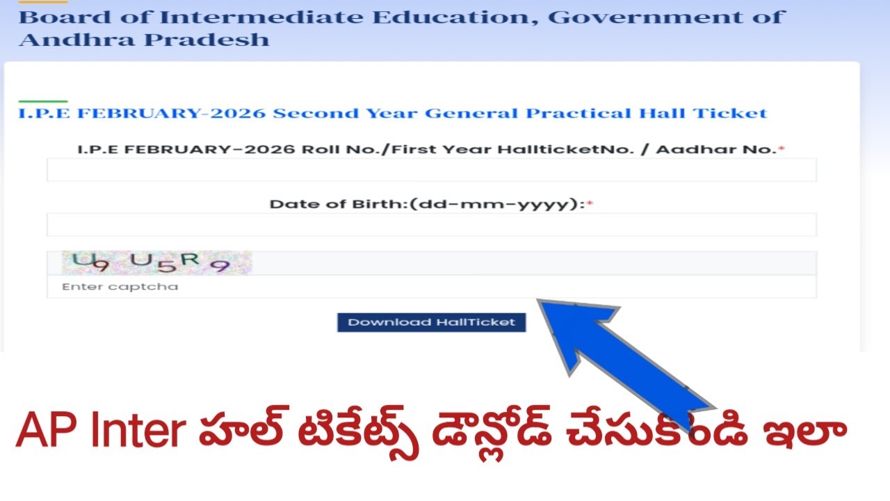 how to download ap inter hall ticket 2026