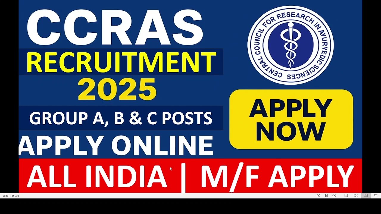 CCRAS Recruitment 2025 | Group A, B & C Posts | Apply Online | Govt Jobs 2025
