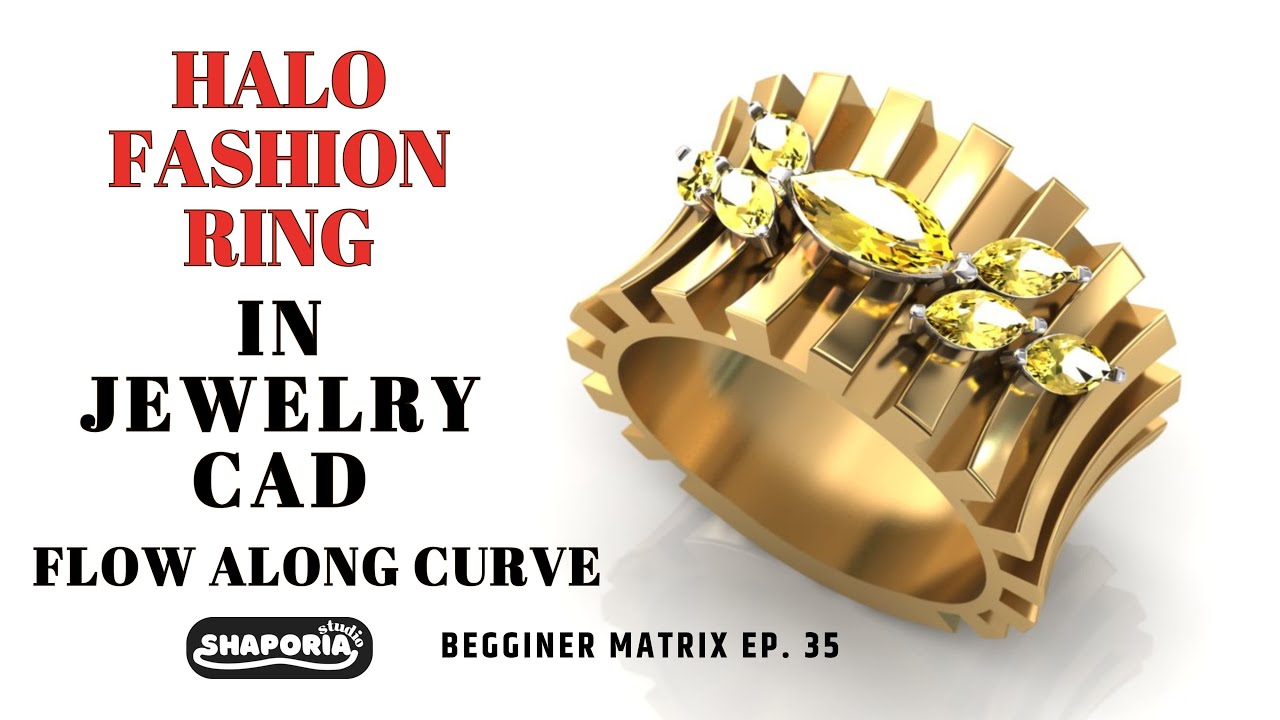 MatrixGold Tutorial: Halo Fashion Ring Design + Flow Along Curve (Step-by-Step Guide)