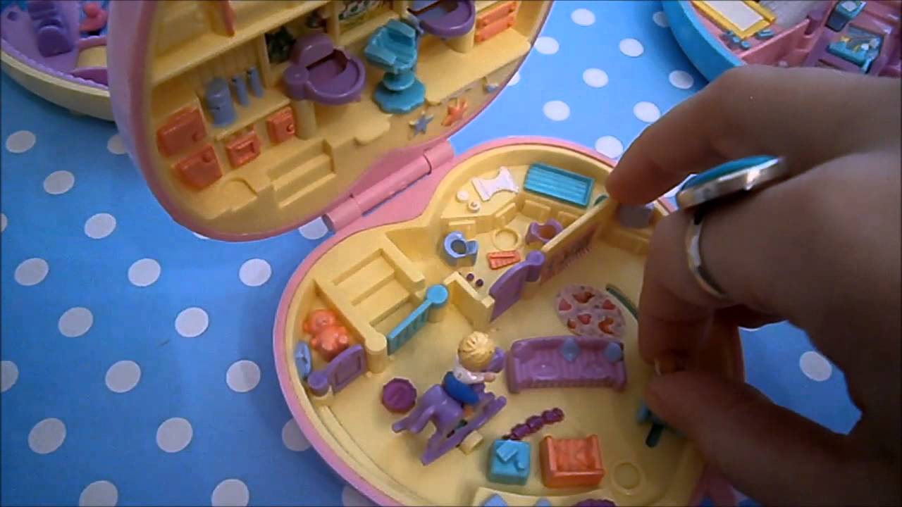 Vintage Polly Pocket collection: Baby sitting sets and two baby lockets! Adult Collectors Nostalgia!