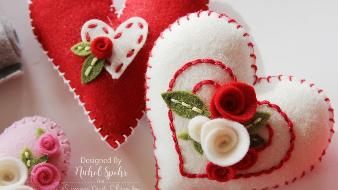 Simon Says Stamp Felt Plush Heart Valentine's