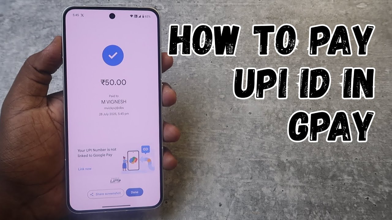 How to pay upi id in Google Pay/GPay