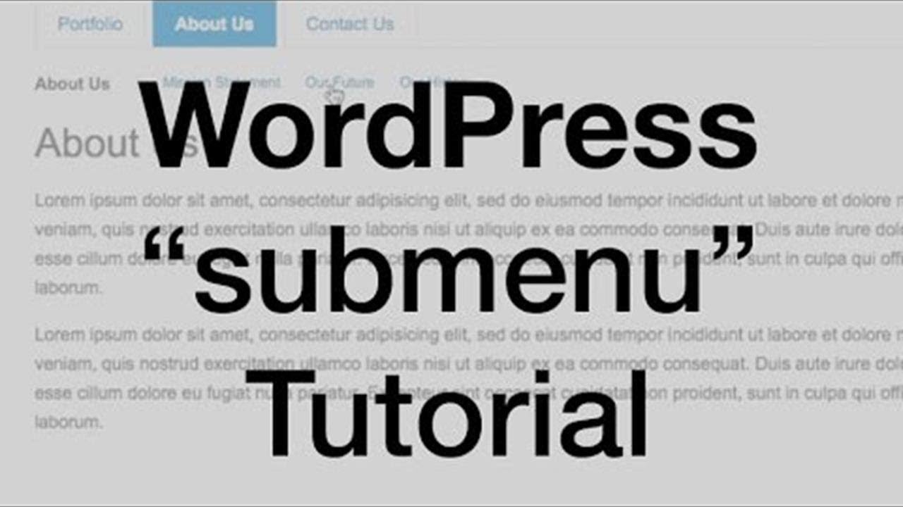 WordPress Child Page Menu (parent & subpages)  2019