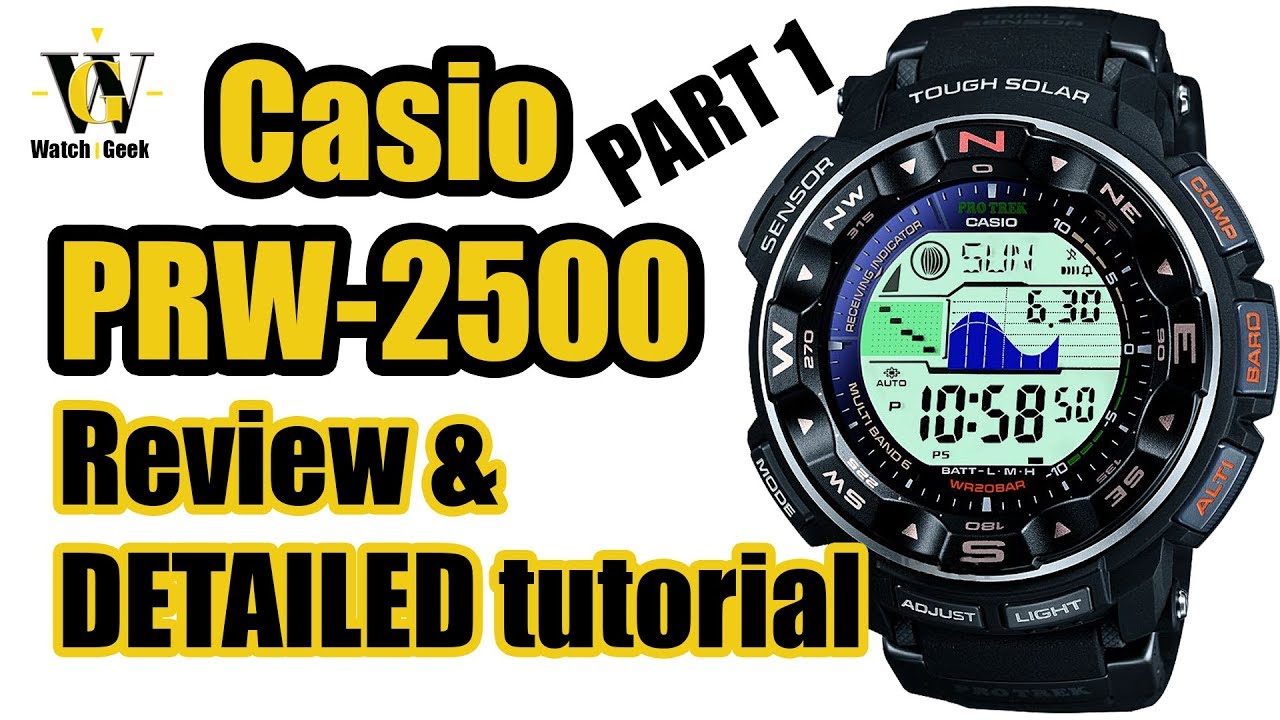 Casio PRW 2500 ProTrek (module 3258) review & tutorial - guide on how to setup timing functions