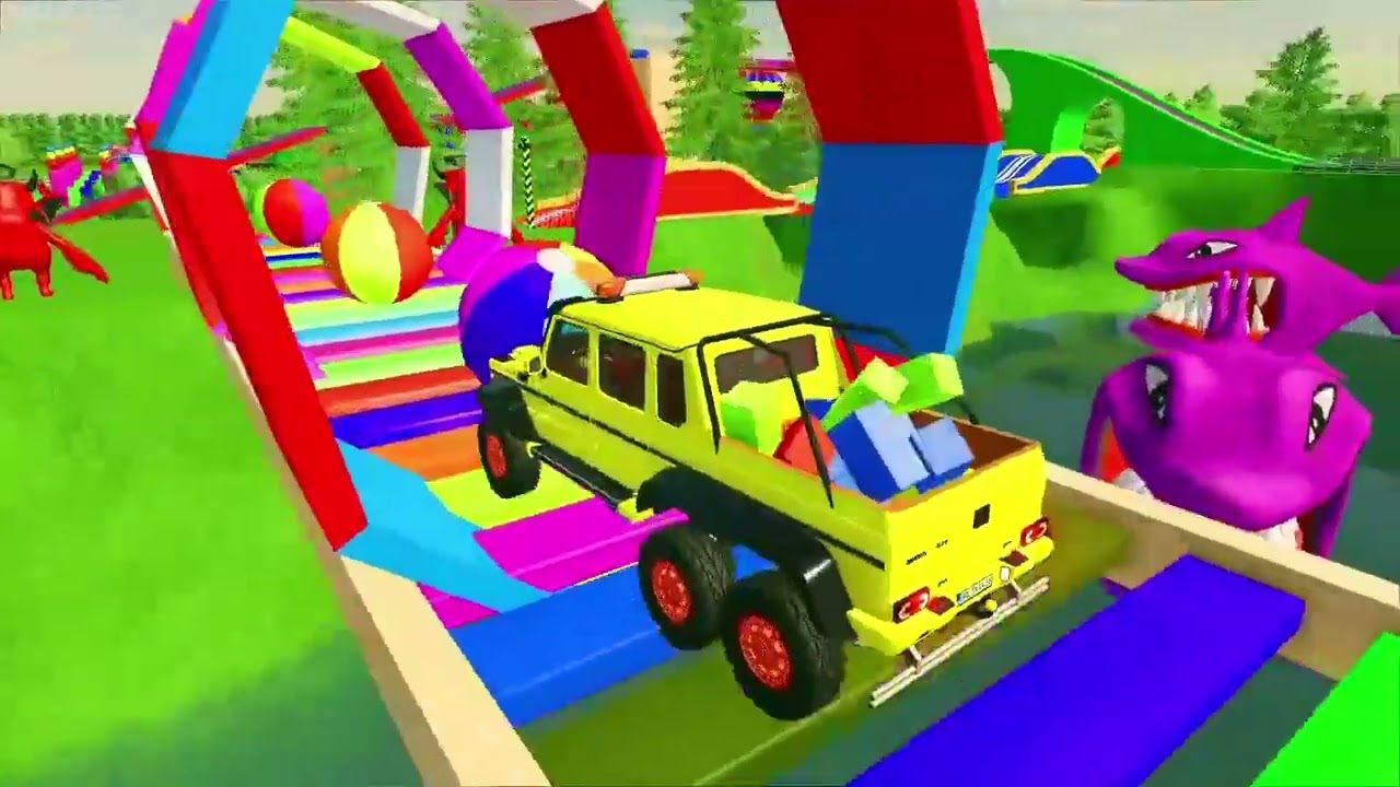 TRANSPORTING ALL COLOR OF MINI TO BIG POLICE CARS, AMBULANCE WITH TRUCKS !! Farming Simulator
