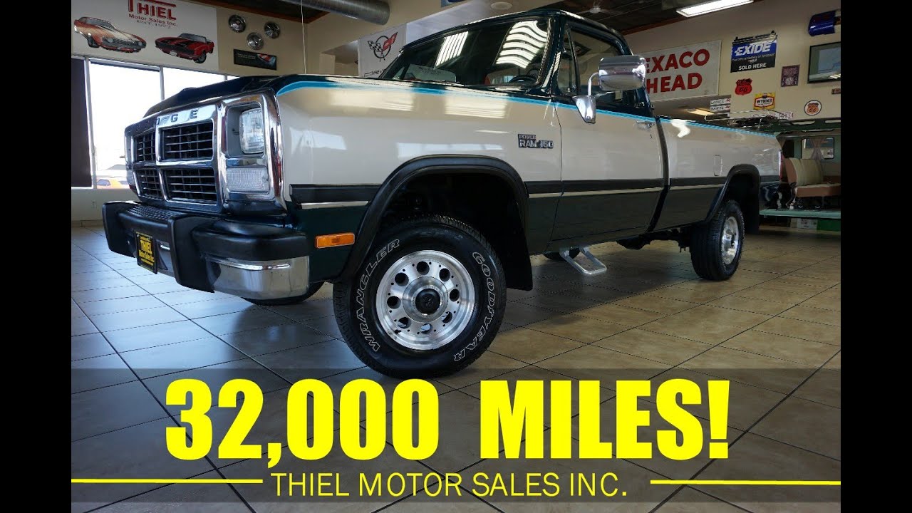 1993 Dodge Power Ram 150 4X4 ONLY 32K ORIGINAL MILES FOR SALE @ WWW.THIELMOTORS.COM